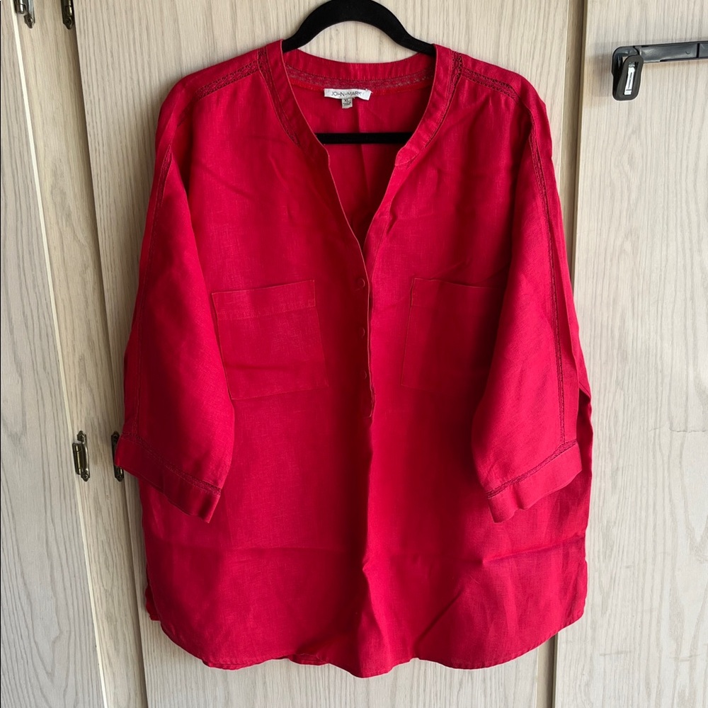 John Mark Scarlet Blouse